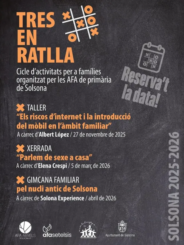 Torna el cicle d'activitats per a famílies promogut per les AFA de primària de Solsona