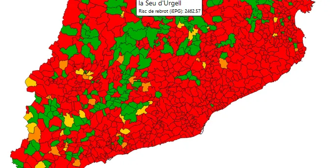 La velocitat de transmissió del coronavirus a la Seu és a 1,84 i el risc de rebrot s'apropa a 2.500