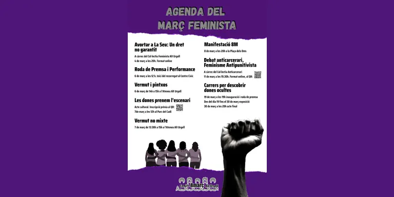 Una xerrada sobre l'avortament a la Seu obre el programa d'actes feministes organitzats pel Comitè 8M
