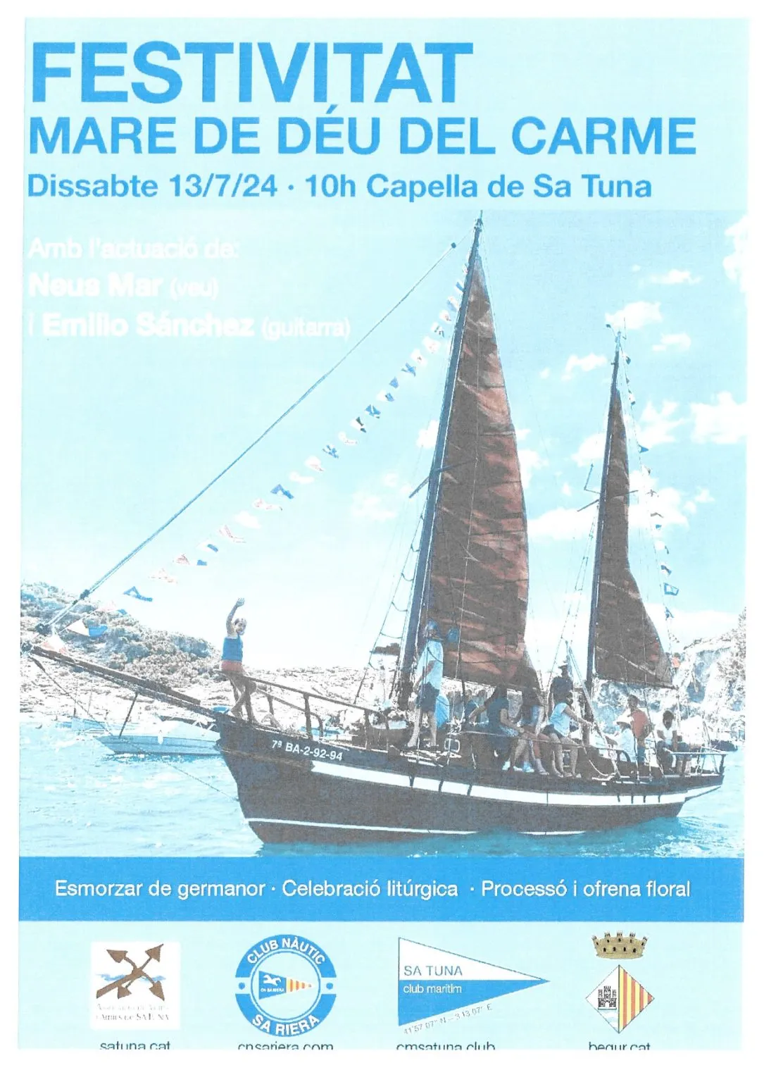 El 13 de juliol Begur celebrarà la festivitat de la Mare de Déu del Carme amb la tradicional processó marítima