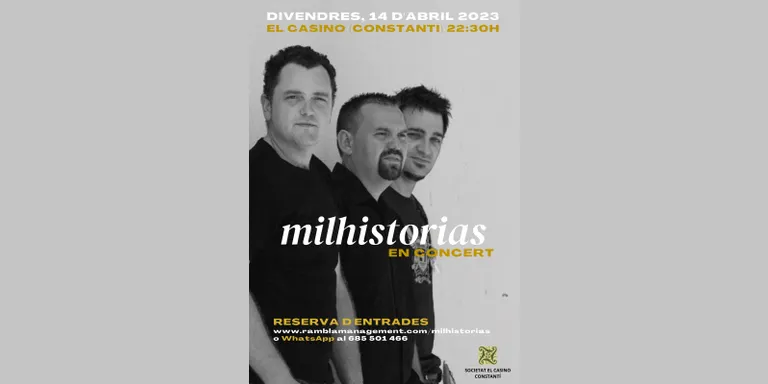 Milhistorias torna als escenaris amb un concert a Constantí