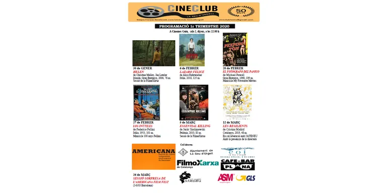 El Cineclub la Seu inicia la programació d'aquest trimestre