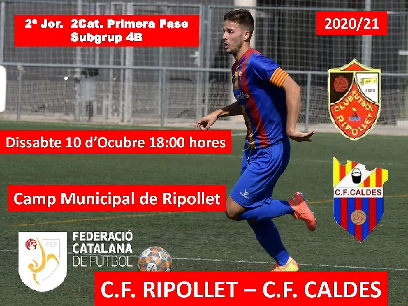 El CF Caldes busca mantenir el lideratge en el primer partit fora de casa