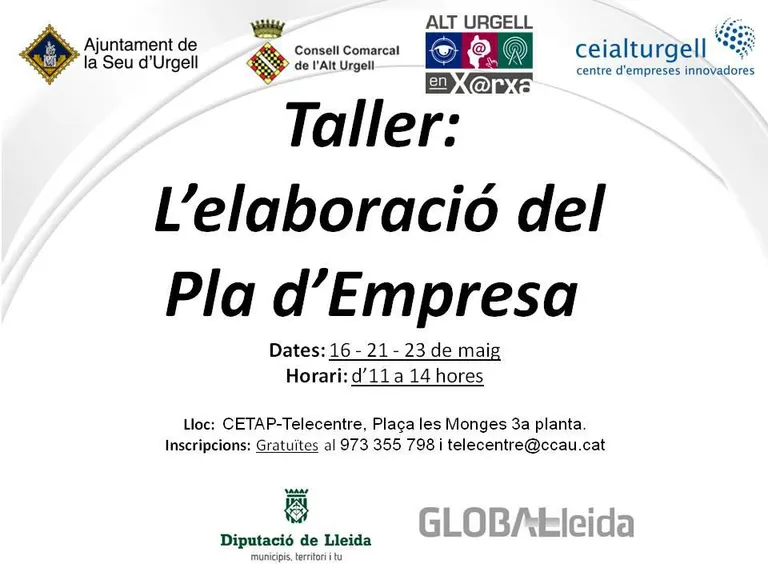 El CETAP-Telecentre organitza un taller per a l'elaboració del pla d'empresa