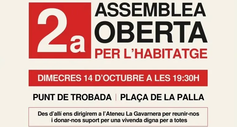 Segona assemblea oberta per l'habitatge