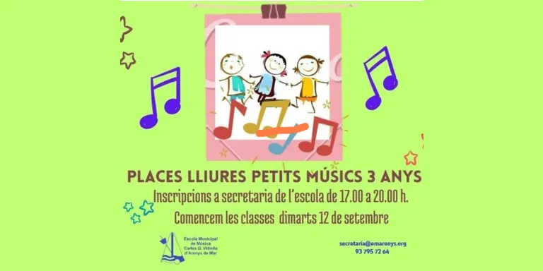 L'Escola de Música ofereix formació musical a partir dels tres anys