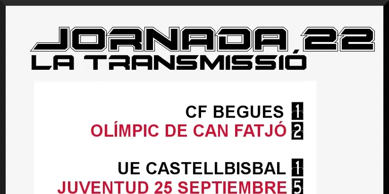 A PEU DE CAMP - JORNADA 22 diumenge