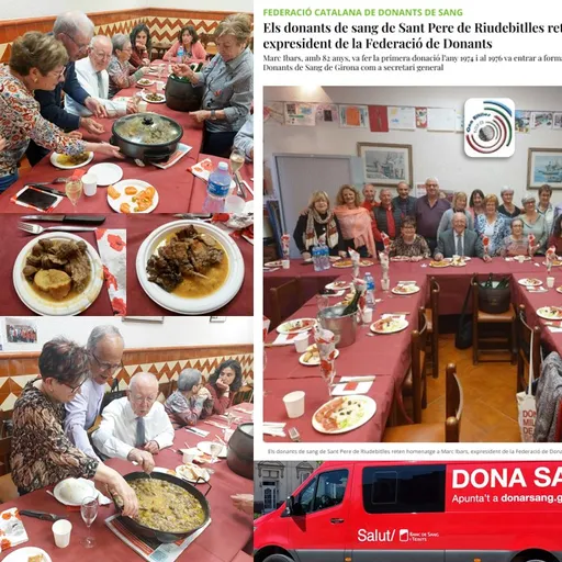 Els donants de sang de Sant Pere de Riudebitlles reten homenatge a Marc Ibars