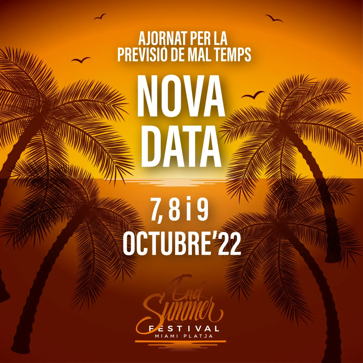 L’End Summer Festival de Mont-roig s’ajorna als dies 7,8 i 9 d’octubre per la previsió de fortes pluges