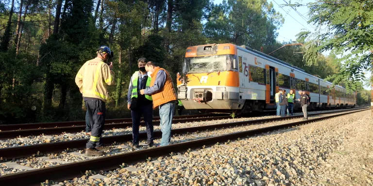 Circulació per una única via entre Caldes de Malavella i Maçanet arran de la topada d'un tren amb un arbre caigut aquest dilluns