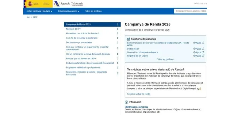 Ja es pot presentar la declaració de la renda
