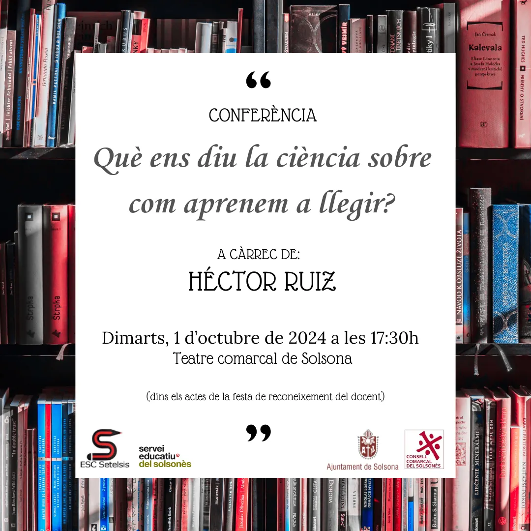 La conferència "Què ens diu la ciència sobre com aprenem a llegir?" obre la Festa del Docent del Solsonès
