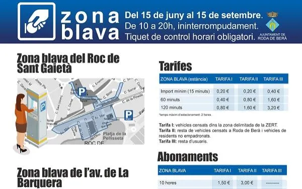 L’Ajuntament de Roda de Berà treu a licitació la gestió i el manteniment de les zones blaves del municipi