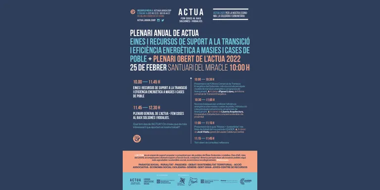 El plenari de l'Actua de l'Arada posa el focus en la transició energètica a les masies
