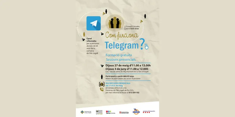 Taller gratuït sobre el funcionament de Telegram adreçat a persones a partir de 65 anys