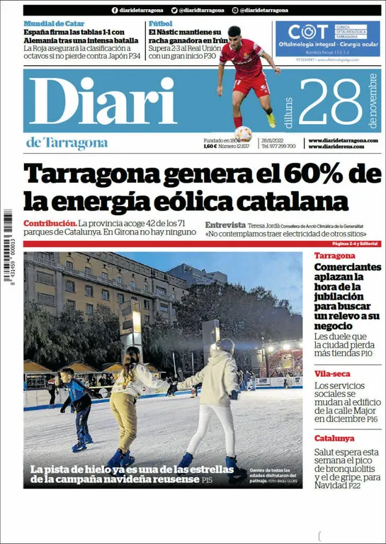 Consulta les portades dels diaris d'aquest 28 de novembre
