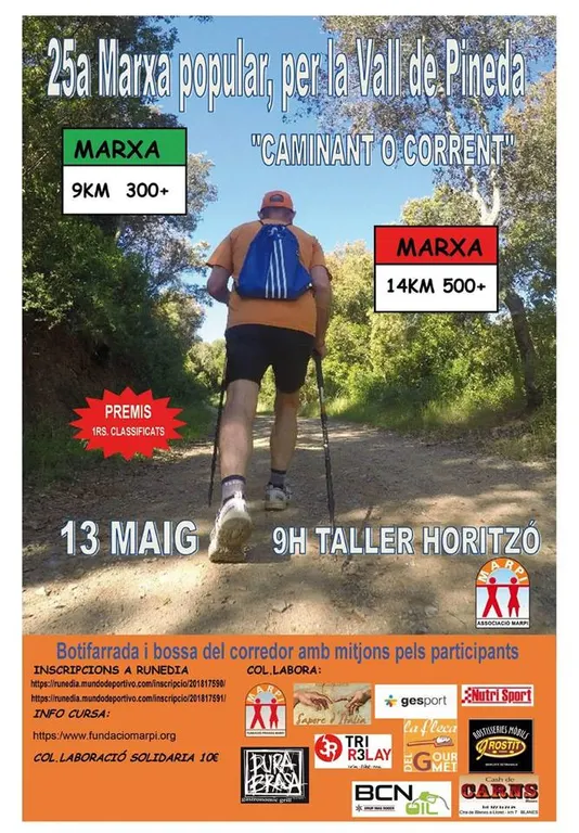 Aquest diumenge arriba la 25ena Marxa Popular per la Vall de la Riera de Pineda
