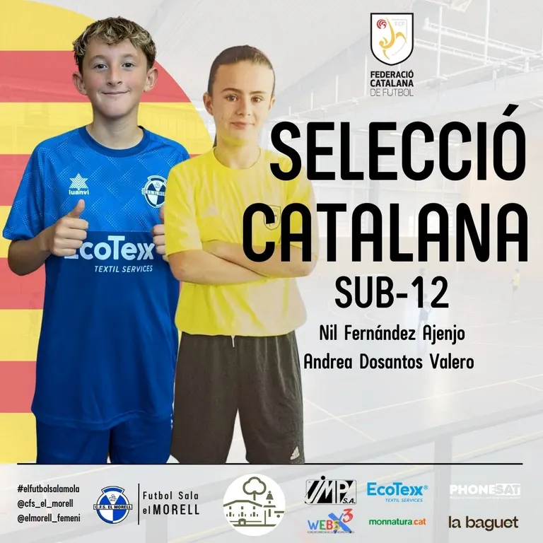 Andrea Dosantos i Nil Fernández del CFS Morell, citats per la selecció catalana