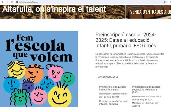 Foto: captura de la pàgina web altafulla.cat