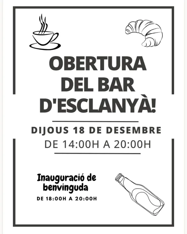 Reobre el bar del Local Social d’Esclanyà després d’un mes de tancament