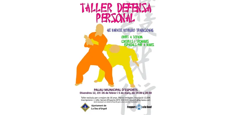 Taller de defensa personal al Palau Municipal d'Esports de la Seu