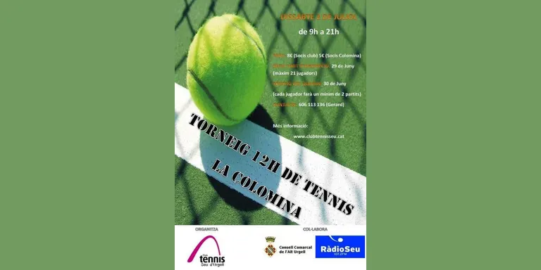 Inscripcions obertes per participar al Torneig 12 hores de Tennis La Colomina