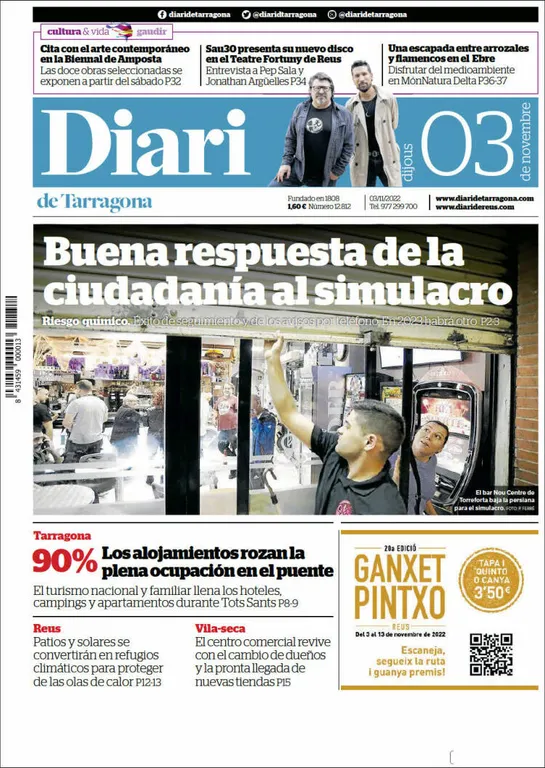 Consulta les portades dels diaris d'aquest 3 de novembre