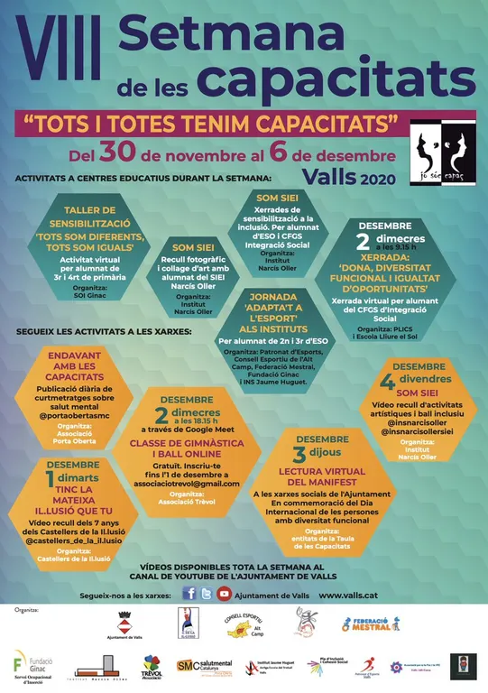 Valls acollirà la 8a edició de la Setmana de les Capacitats