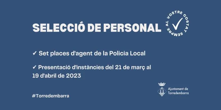 La policia Local de Torredembarra busca cobrir set places d'agents