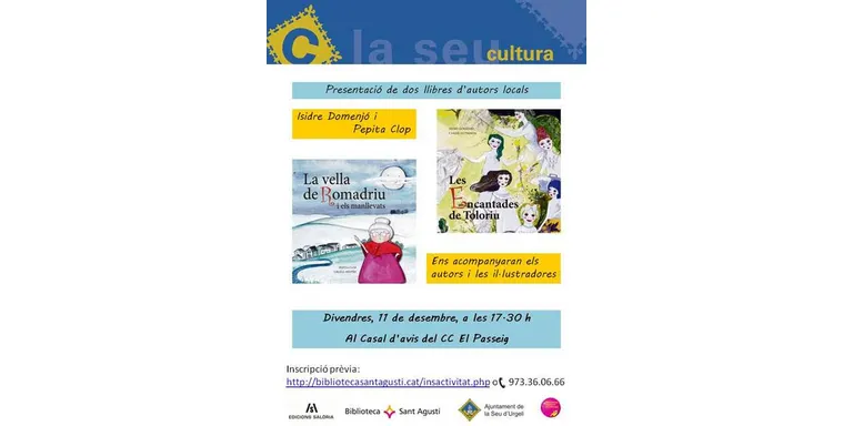 Isidre Domenjó i Pepita Clop presenten els contes 'Les encantades de Toloriu' i 'La Vella de Romadriu i els manllevats'