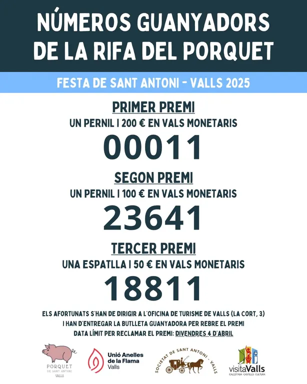 La Rifa del Porquet ja coneix els tres números premiats