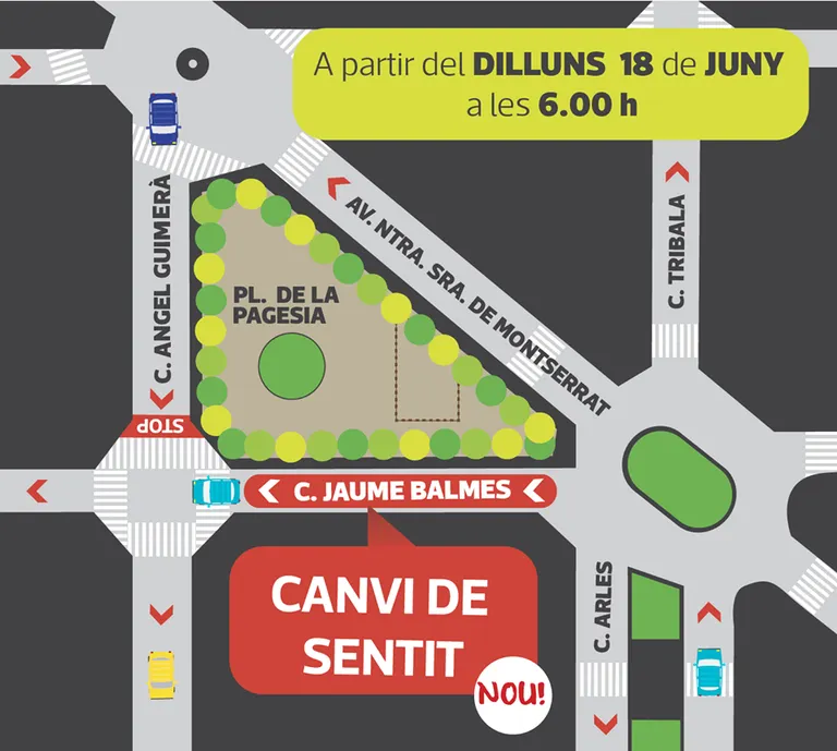 A partir de dilluns, tot el Carrer Jaume Balmes serà en sentit Calella