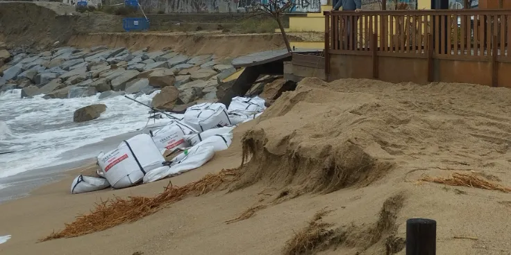 El restaurant El Portinyol, un dels més afectats pel temporal marítim d'aquests darrers dies