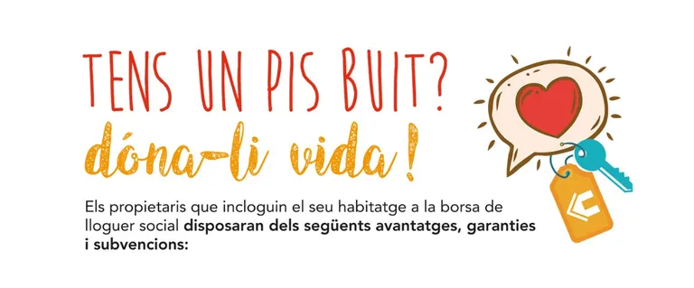 Una nova oportunitat per al teu pis buit gràcies a la Borsa de Lloguer Social