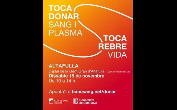 Altafulla acull aquest dissabte una nova jornada de donació de sang i plasma