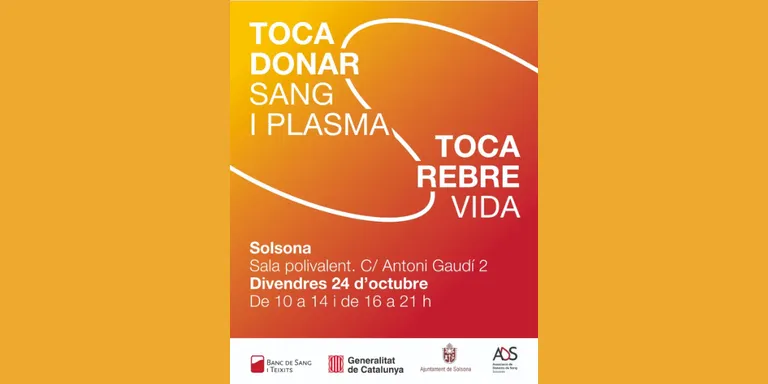 El Banc de Sang i l'Associació de Donants de Sang del Solsonès fan una crida a participar a l'acapte de sang del proper dia 24 a Solsona