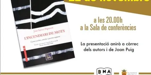 S'ajorna fins al 22 de novembre la presentació del llibre sobre Joan Salvat-Papasseit de Ferran Aisa i Mei Vidal