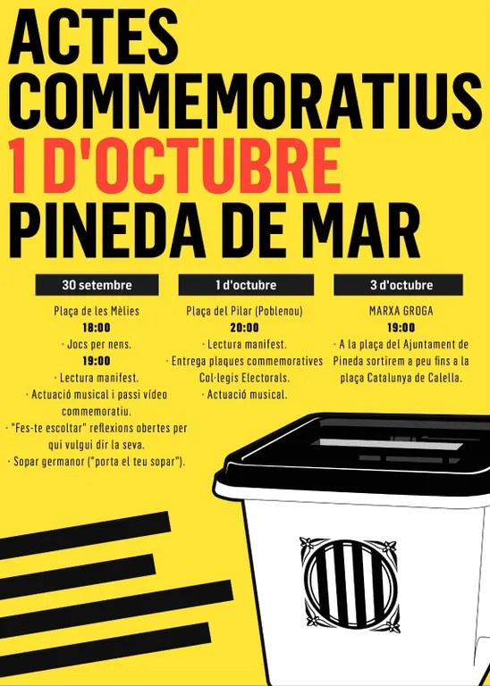 Actes commemoratius de l'1-O a Pineda
