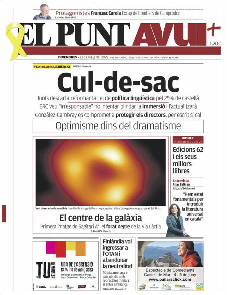 T'expliquem les portades dels diaris del territori d'aquest 13 de maig