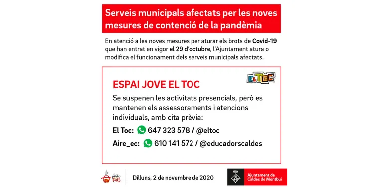 Les últimes mesures afecten serveis municipals de diferents àmbits