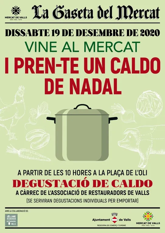 El caldo de Nadal tornarà al Mercat de Valls