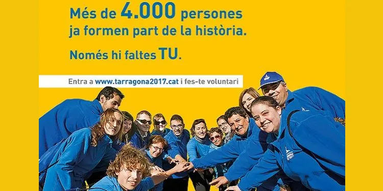Tarragona 2017 supera els 4.000 voluntaris inscrits 18 mesos abans de l’inici de la cita esportiva