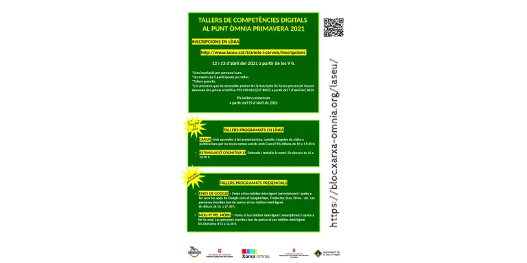 El Punt Òmnia de la Seu d’Urgell proposa per aquesta primavera nous tallers gratuïts de competències digitals