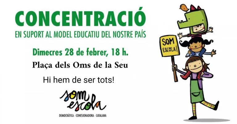Concentració a la Seu en defensa de l'escola catalana
