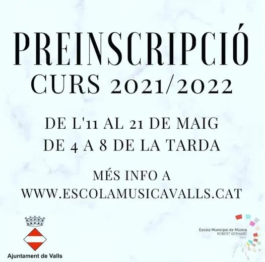L’Escola de Municipal de Música Robert Gerhard comença el període de preinscripcions