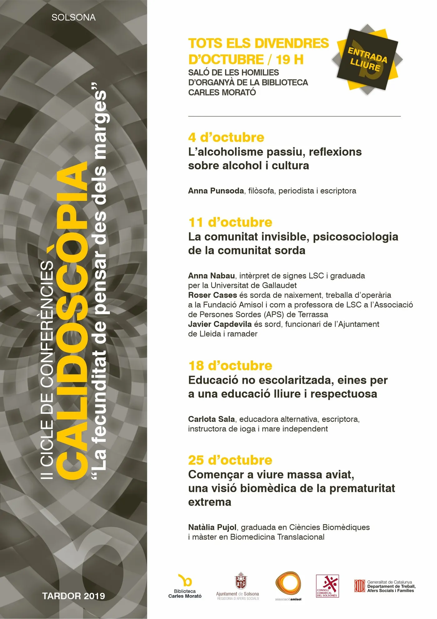 El cicle de conferències Calidoscòpia torna a posar el focus en col·lectius i temes silenciats