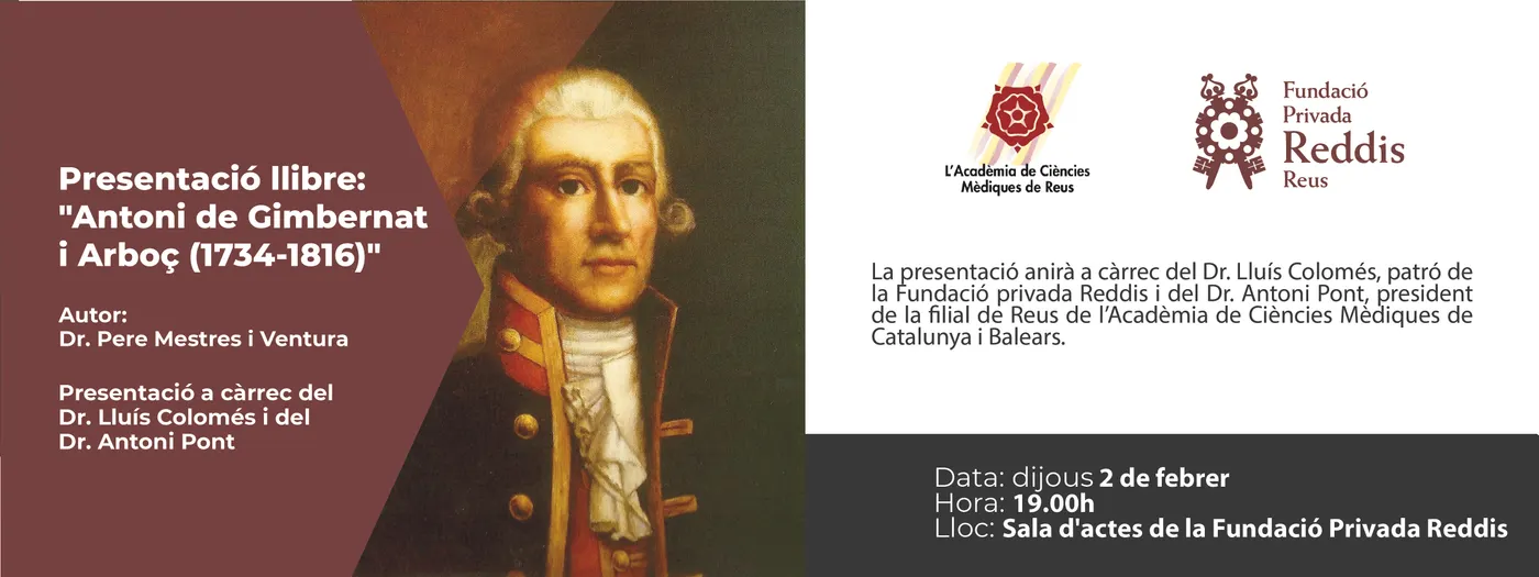 El cambrilenc Pere Mestres presenta aquesta tarda el seu llibre sobre Antoni de Gimbernat a Reus