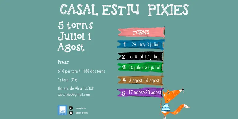 Sasc-Pixies inicia les inscripcions per al Casal d'Estiu