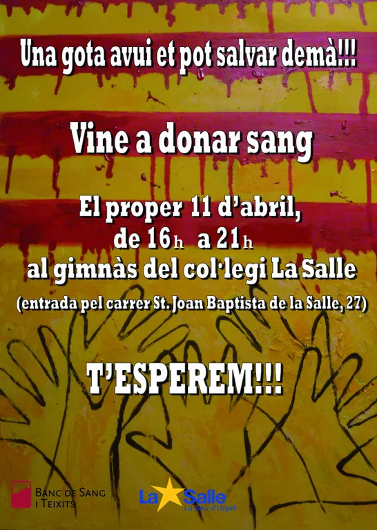 Campanya de donació de sang al Col.legi La Salle de la Seu