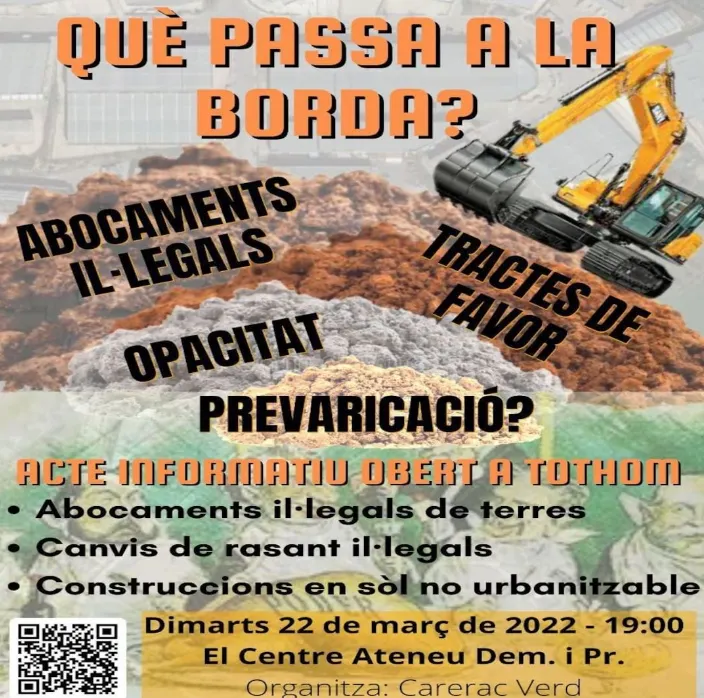 Carerac Verd apunta a presumptes delictes en els casos d'irregularitats urbanístiques a la Borda